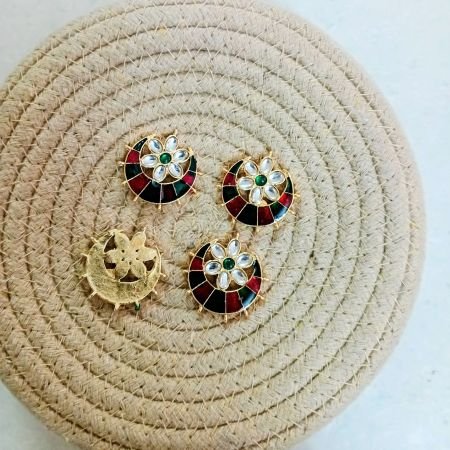 Pachhi Kundan Chand Flower 1piece