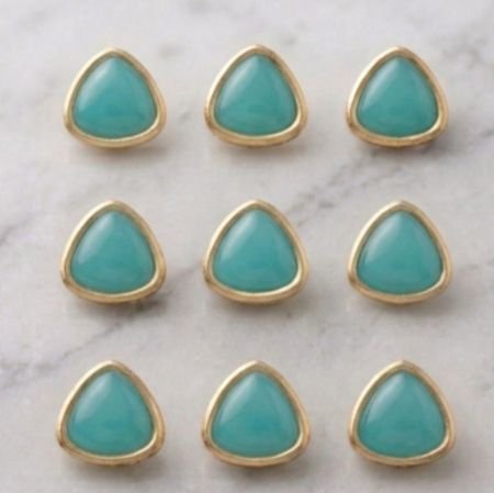 Premium Light Blue Meenakari Kundan – Triangle Shape (Pack of 10)