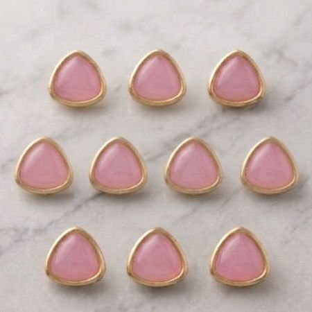 Premium Light pink Meenakari Kundan – Triangle Shape (Pack of 10)